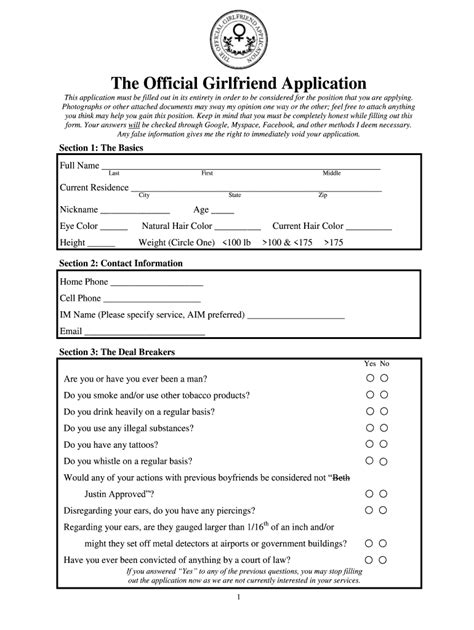 gf applications|The Official Girlfriend Application